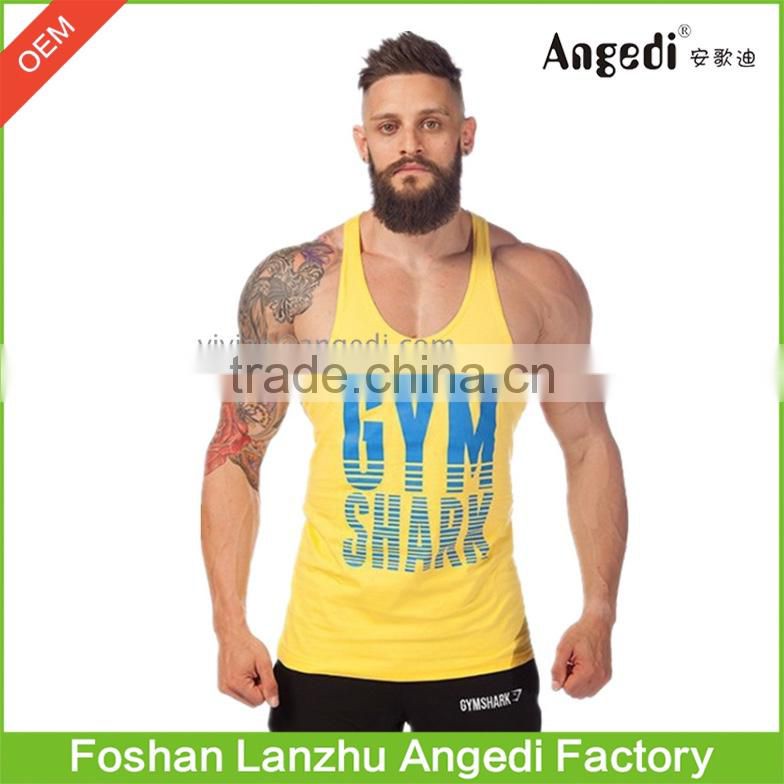Mens' muscle stringer gym vest bodybuilding clothing and fitness men undershirt Mens Y back tank tops