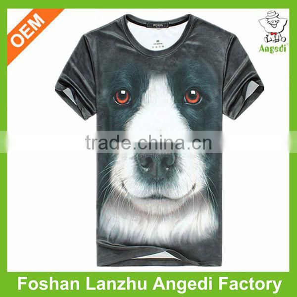 OEM Trendy Fashion AOP 3d printing short sleeve polyester quick dry t-shirt
