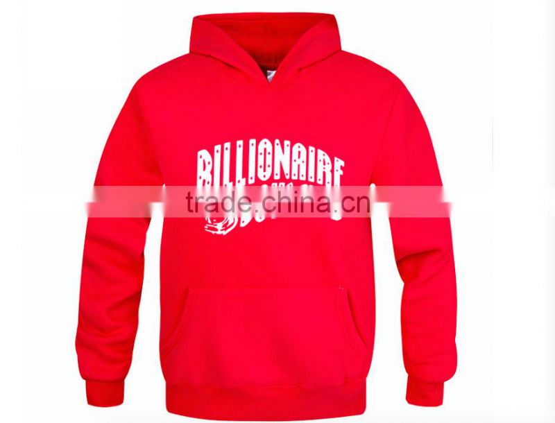 Custom winter men's printed fleece pullover hoodies in casual fashion sport wear