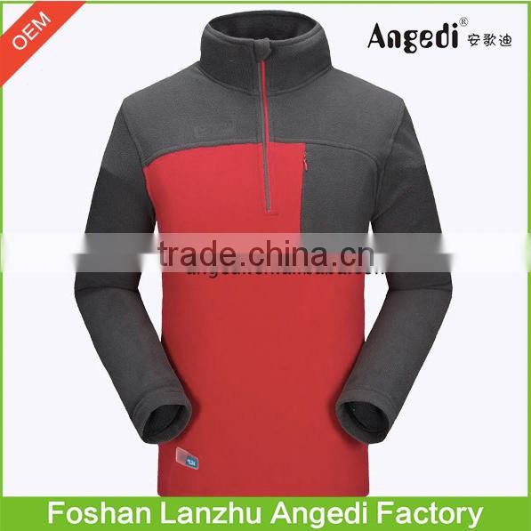 Customized Men's winter 100%polyester windproof polar fleece jacket lightweight windbreaker pullover coat