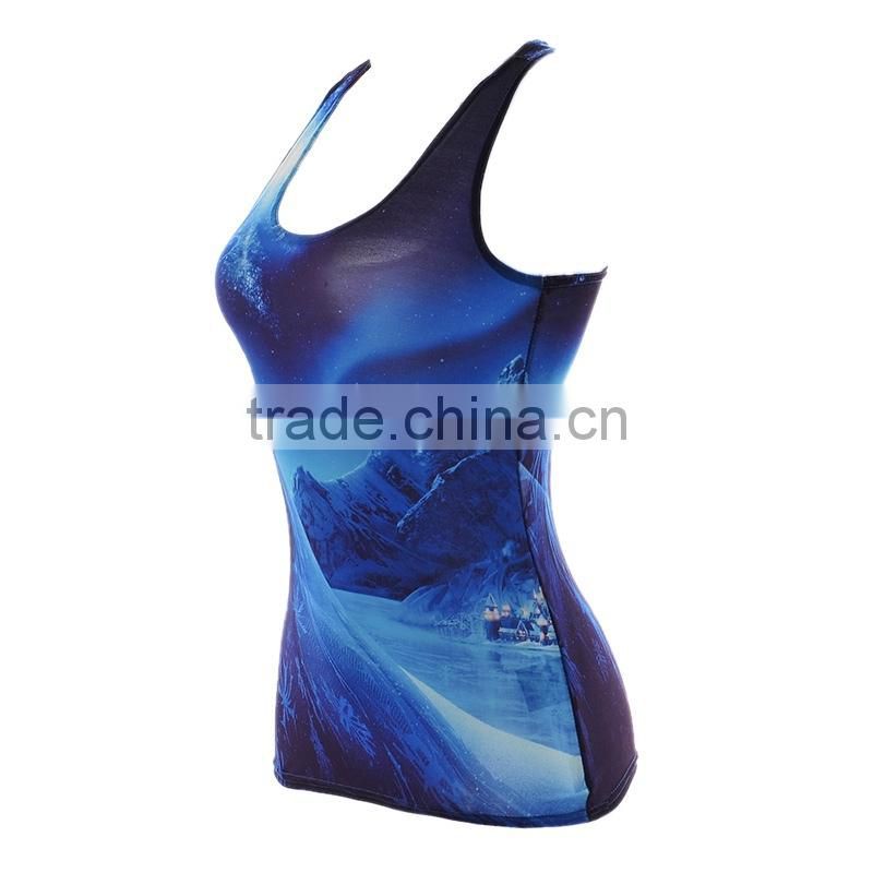 custom ladies racer back quick dry and skinny all over printing tank tops ,yoga sleeve shirt ,sport tanks