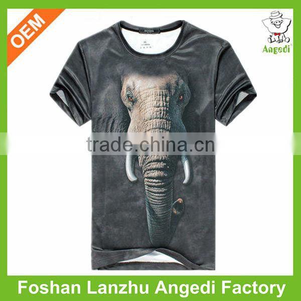 OEM Trendy Fashion AOP 3d printing short sleeve polyester quick dry t-shirt
