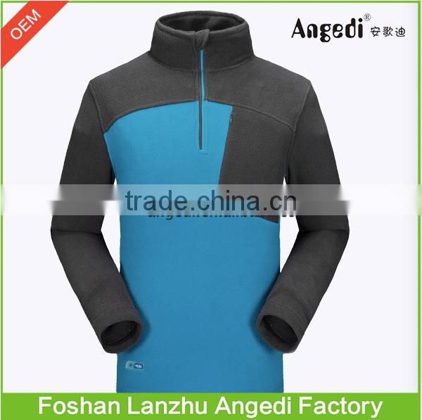 Customized Men's winter 100%polyester windproof polar fleece jacket lightweight windbreaker pullover coat