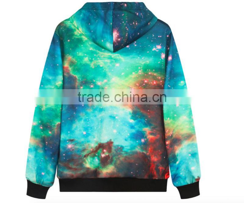 custom fashionable European style ladies and mens all over 3D printing pull over hoodies