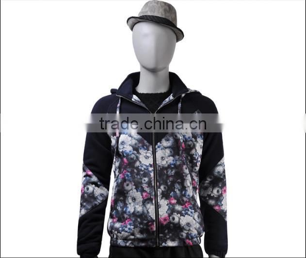 men's fashion windproof stylish sport ourter jacket hoodie with trendy all over floral printing