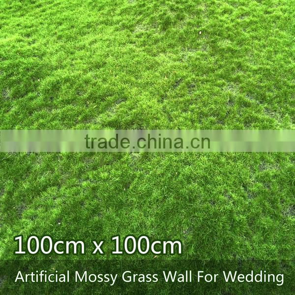100cm x 100cm mossy turf artificial grass for wedding decoration