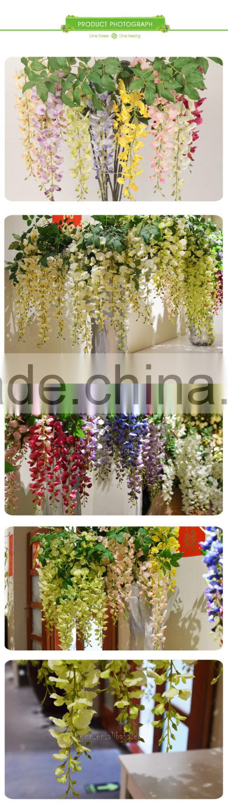 long indoor design wistaria flowers hot selling wholesale flowers