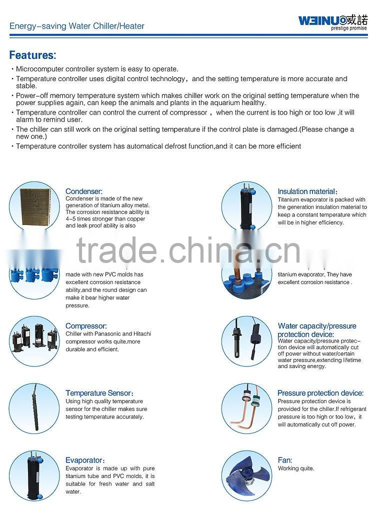 3HP WN-1BN3BNTitanium aquarium heat pump for 3000liters