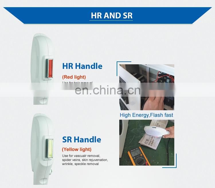 Portable Two Handles OPT SHR Permanent Hair Removal Machine/IPL E light SHR Hair Removal Machine