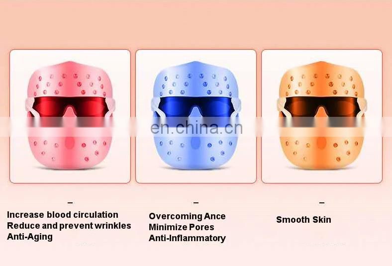 Best LED Light Therapy Face Mask With 3 Color Lights For Anti-aging Skin Adjustment