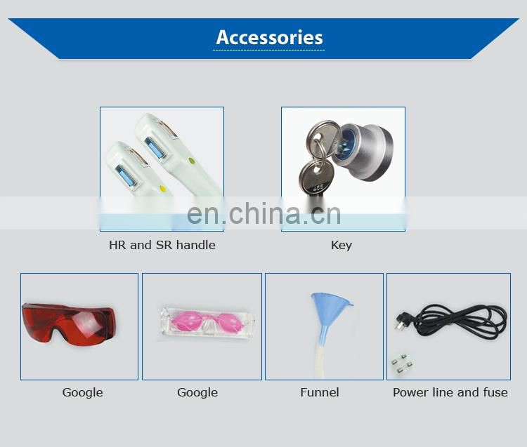 Portable Two Handles OPT SHR Permanent Hair Removal Machine/IPL E light SHR Hair Removal Machine