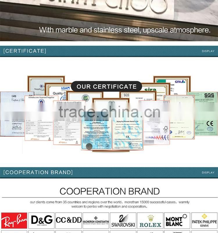 Marble stainless steel PVD yellow gold plated shoes counter /shoe display racks