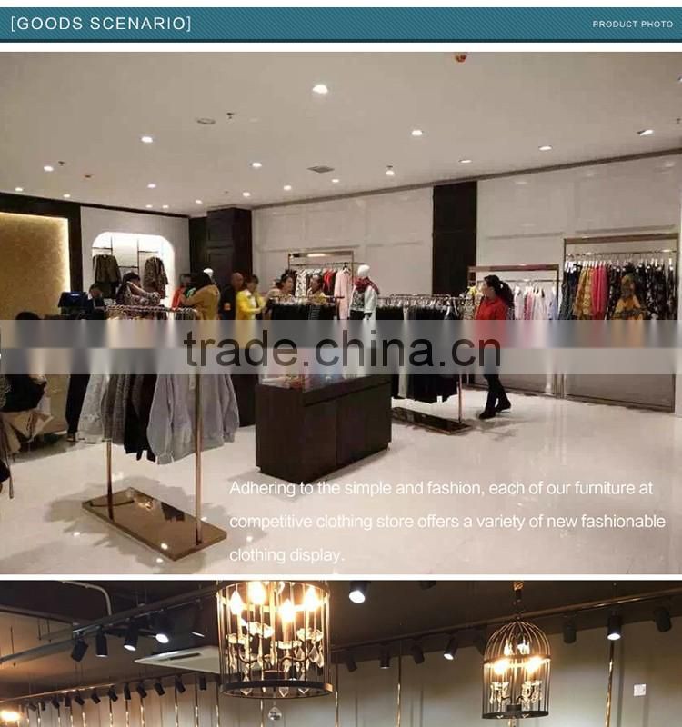Stainless steel PVD yellow gold plated Clothing display for retail store