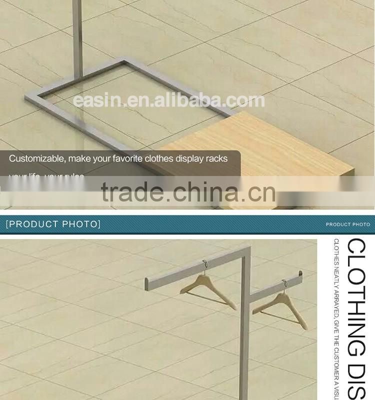 Modern Metal Clothing Hanging Rack with wooden