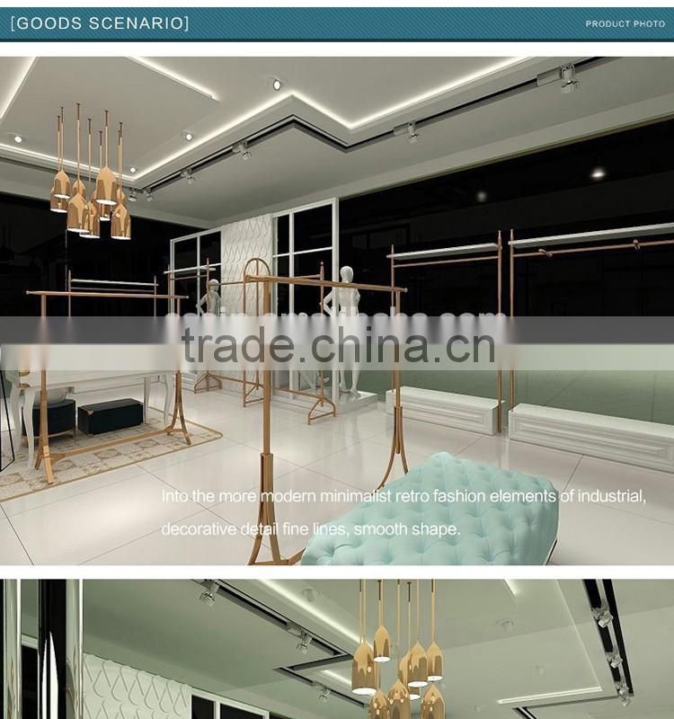 Stainless steel PVD yellow gold plated Clothing display for retail store