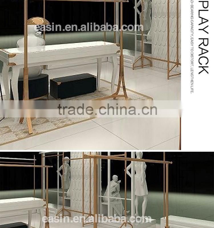 Stainless steel PVD yellow gold plated Clothing display for retail store