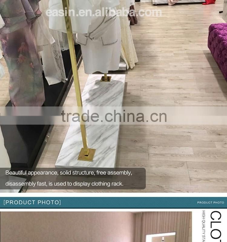 Stainless steel PVD yellow gold plated Clothing display for retail store