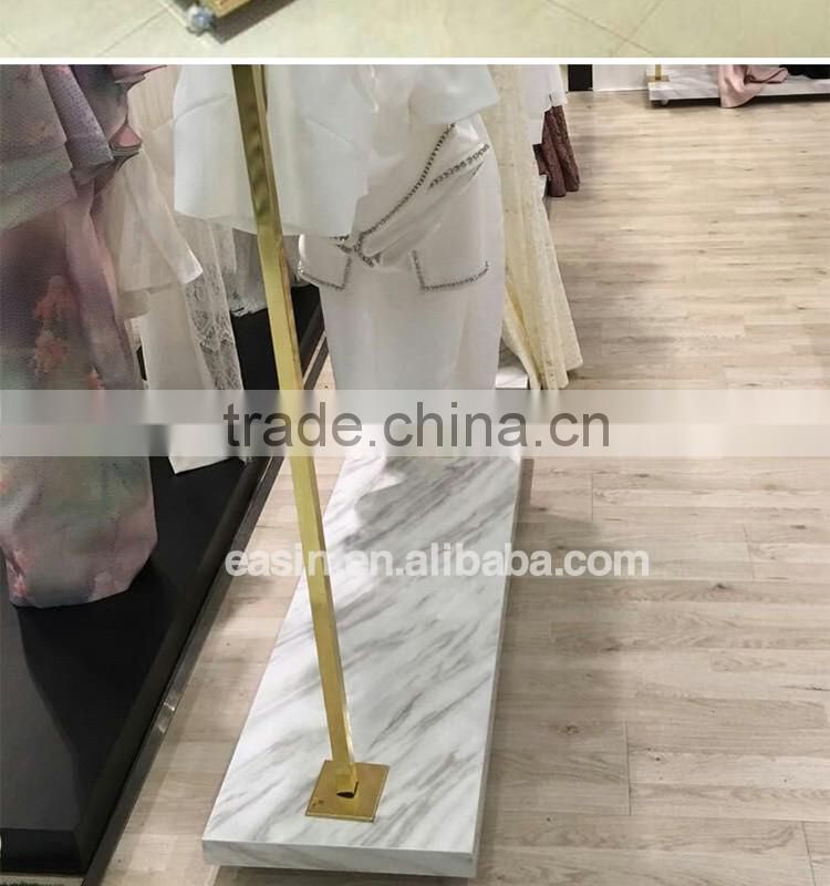 Stainless steel PVD yellow gold plated Clothing display for retail store