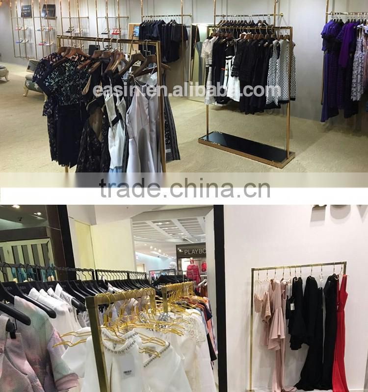 Stainless steel PVD yellow gold plated Clothing display for retail store