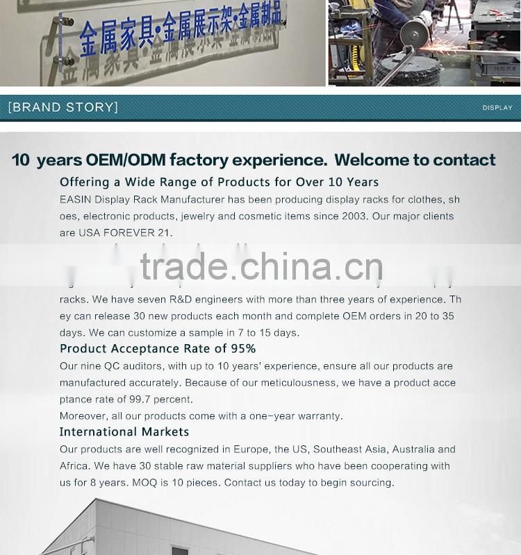 Metal clothing display racks for clothes shop/t-shirt display rack