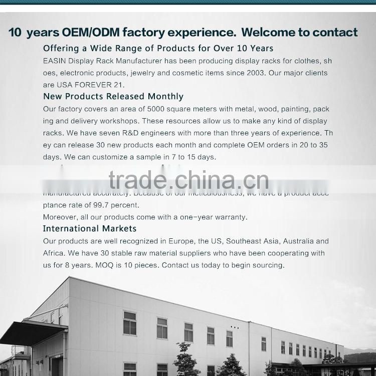 OEM metal clothing display racks for clothes shop