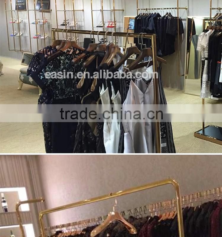Stainless steel PVD yellow gold plated Clothing display for retail store