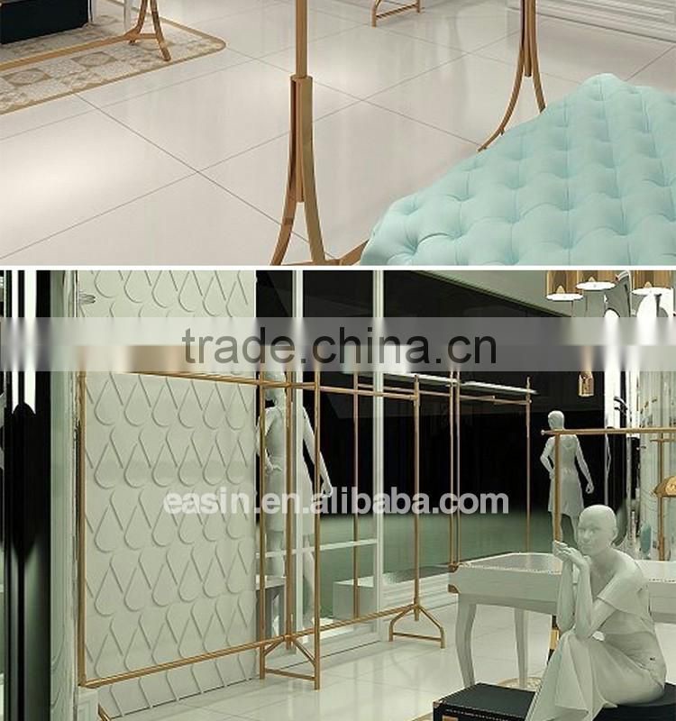 Stainless steel PVD yellow gold plated Clothing display for retail store