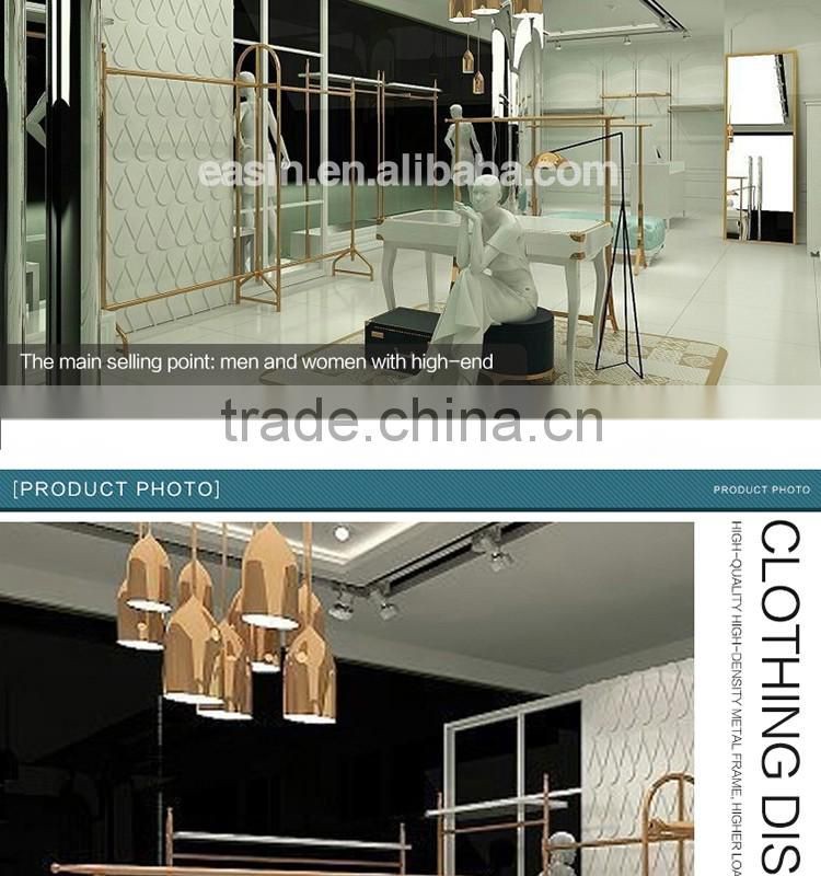 Stainless steel PVD yellow gold plated Clothing display for retail store