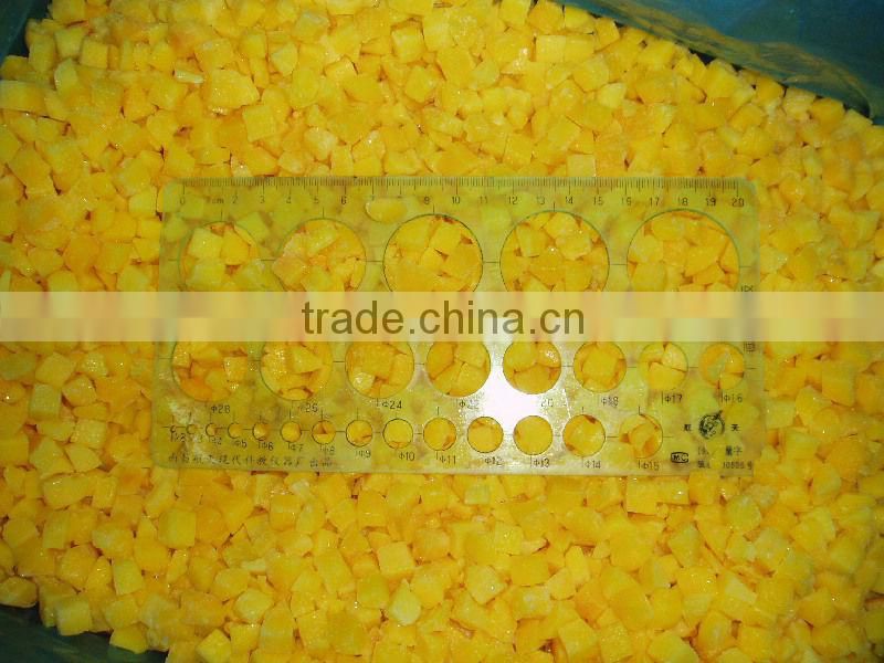 New crop frozen yellow peach diced in stock