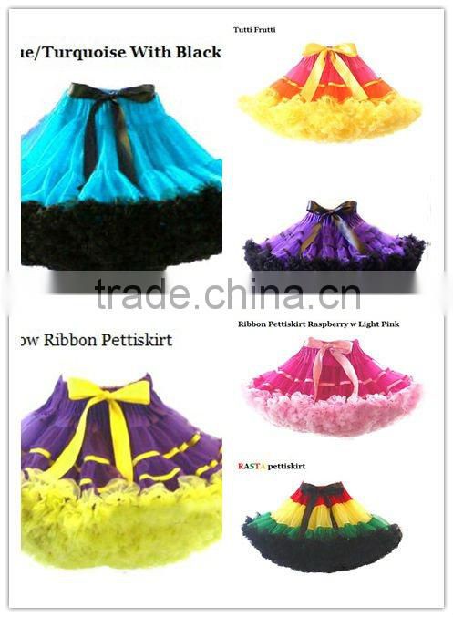 OEM red black girls petticoat,wholesale parent-child tutus,adult crinoline petticoat skirt for women