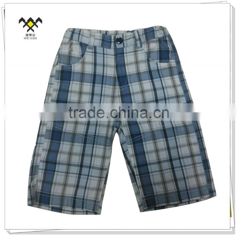 best price 100%cotton yarn dyed boys board shorts