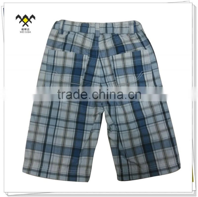 best price 100%cotton yarn dyed boys board shorts