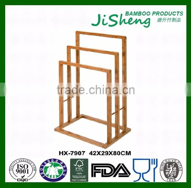 Natural Bathroom Bamboo Wood Towel Shelf