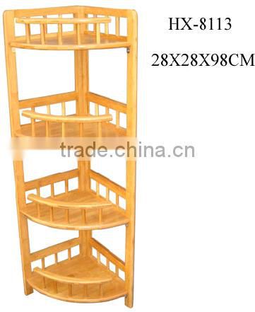 Eco-friendly 4-Tier Bathroom Bamboo Shampoo Rack