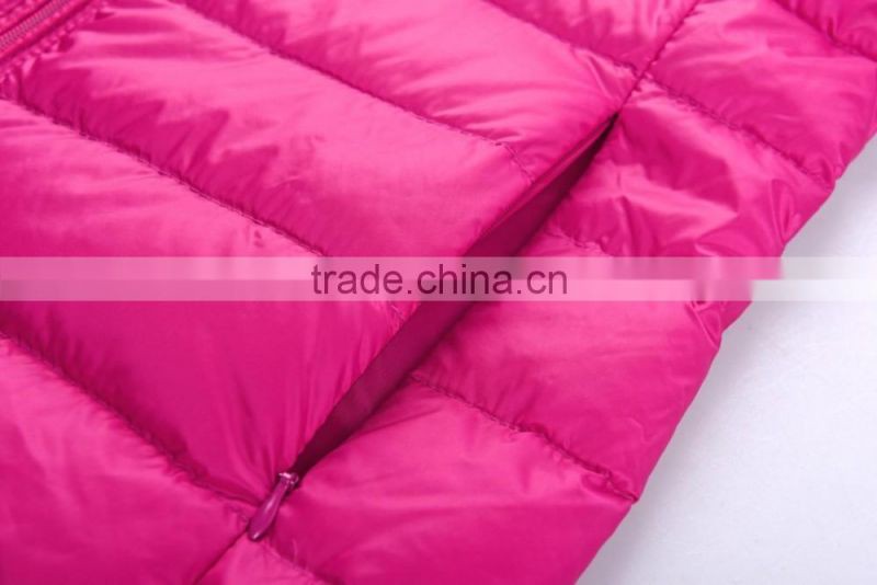 2016 Windproof ultralight Folding Ladies Green Down Jacket