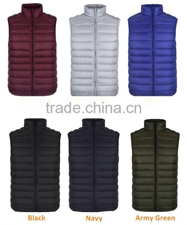 Foldable Lightweight Duck Down Waistcoat for men design 2016