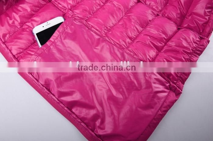 2016 Windproof ultralight Folding Ladies Green Down Jacket