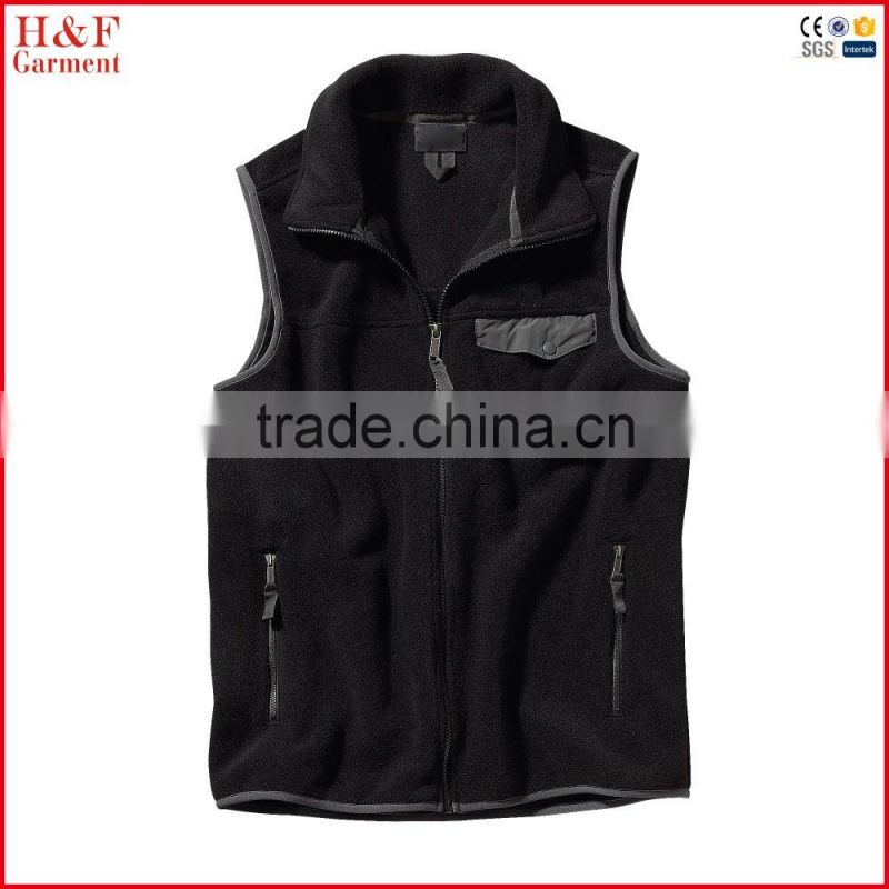 Fashion men stand collar wholesale body warmer vest jacket