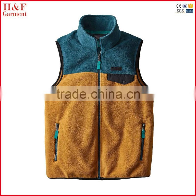 Fashion men stand collar wholesale body warmer vest jacket
