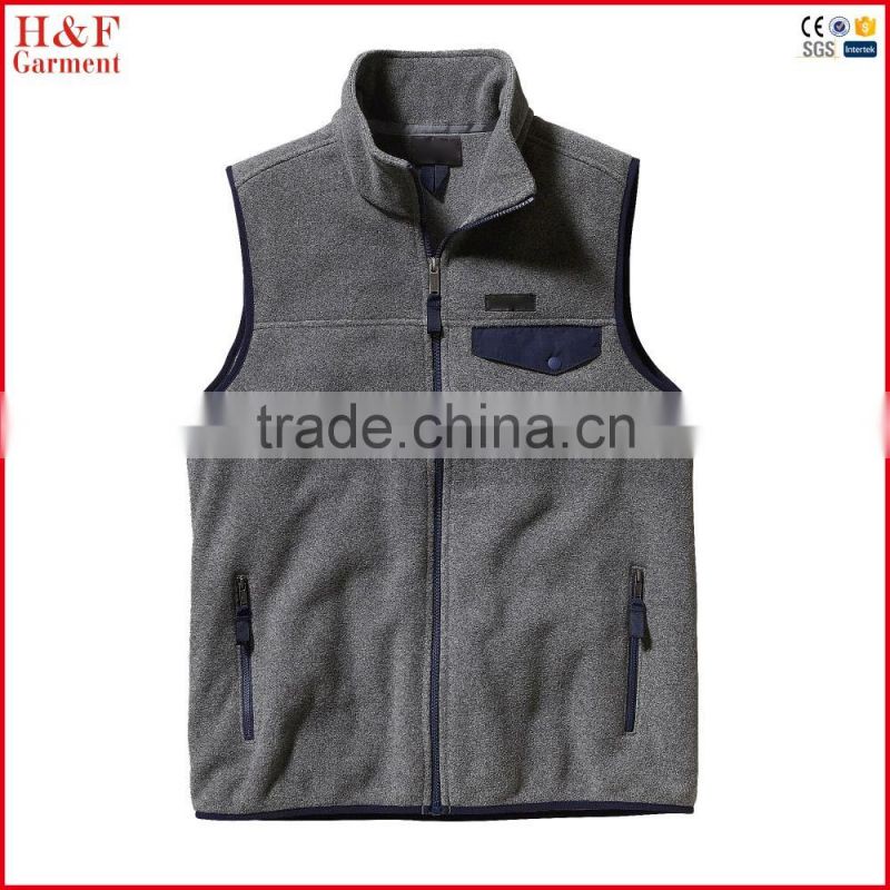 Fashion men stand collar wholesale body warmer vest jacket
