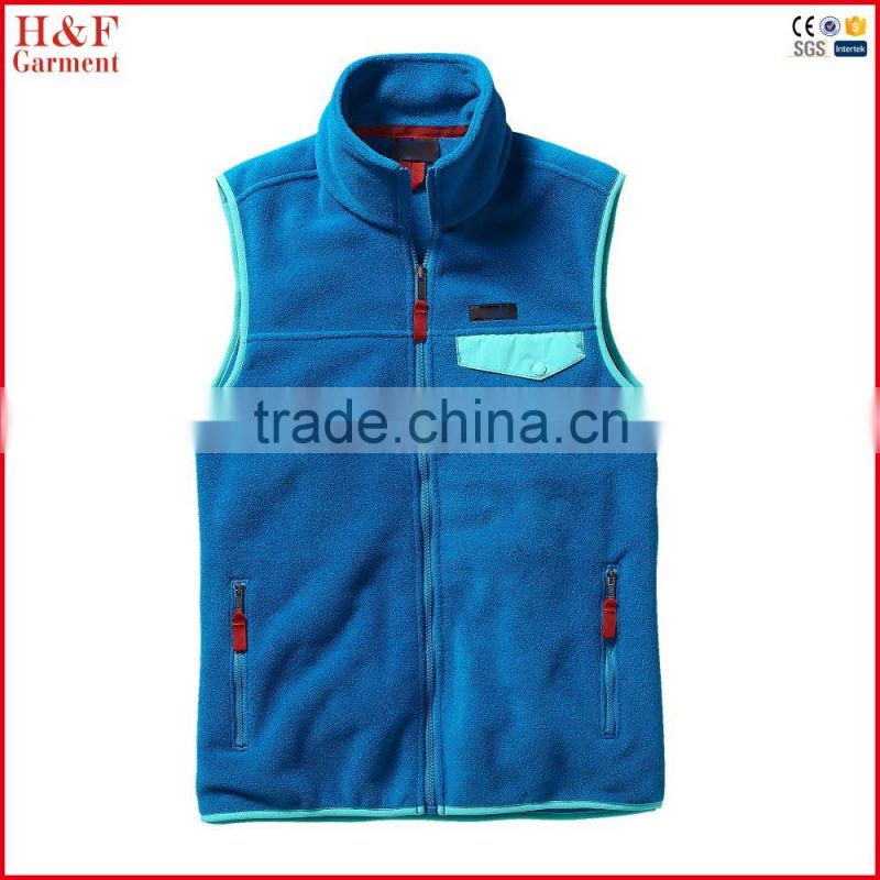 Fashion men stand collar wholesale body warmer vest jacket