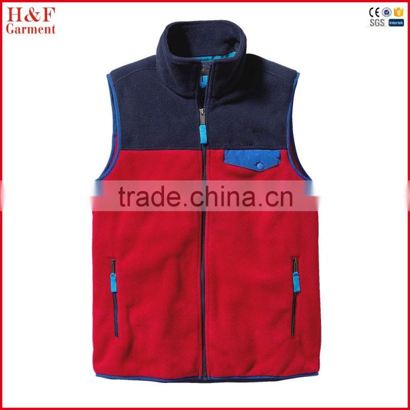 Fashion men stand collar wholesale body warmer vest jacket