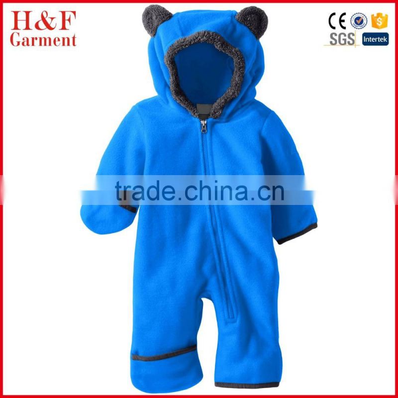 Toddler girl clothing hooded zip jumpsuit fleece lined coverall for winter