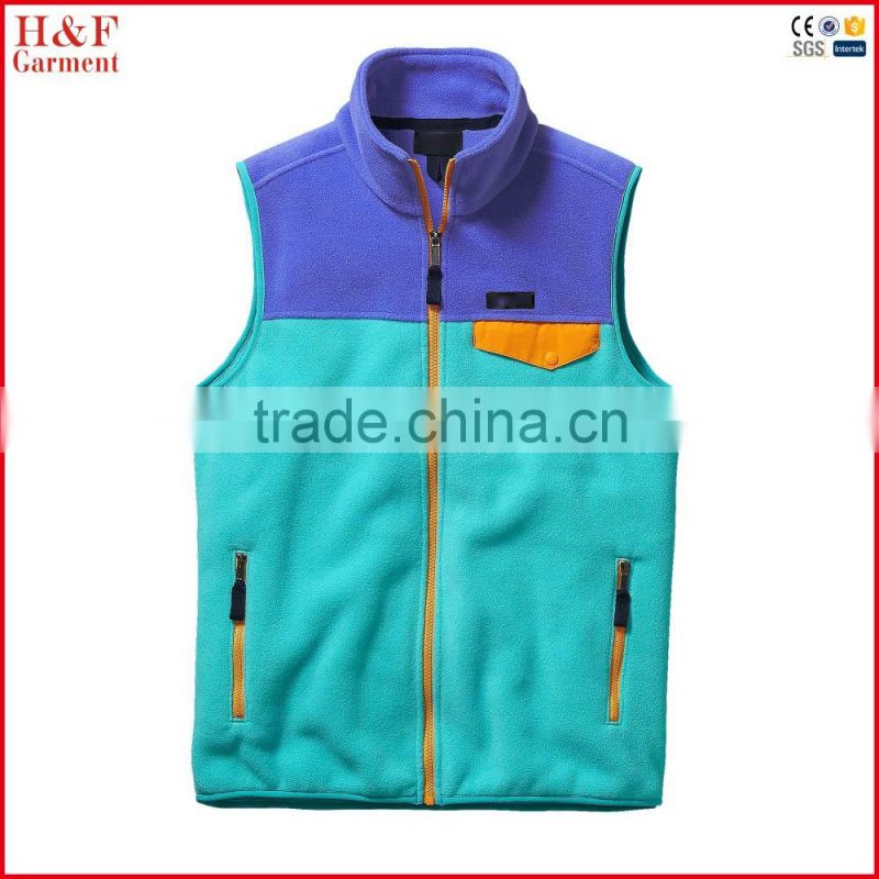 Fashion men stand collar wholesale body warmer vest jacket