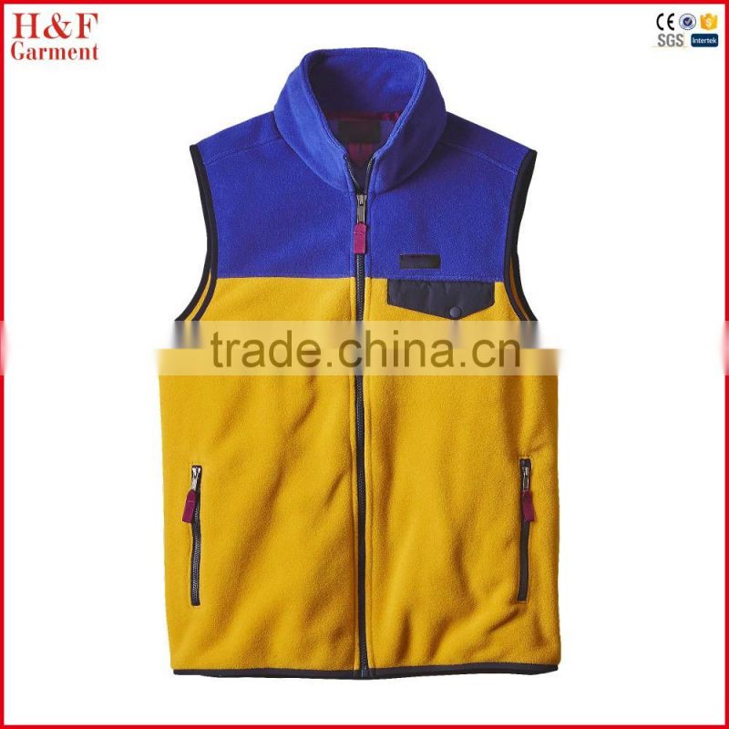 Fashion men stand collar wholesale body warmer vest jacket