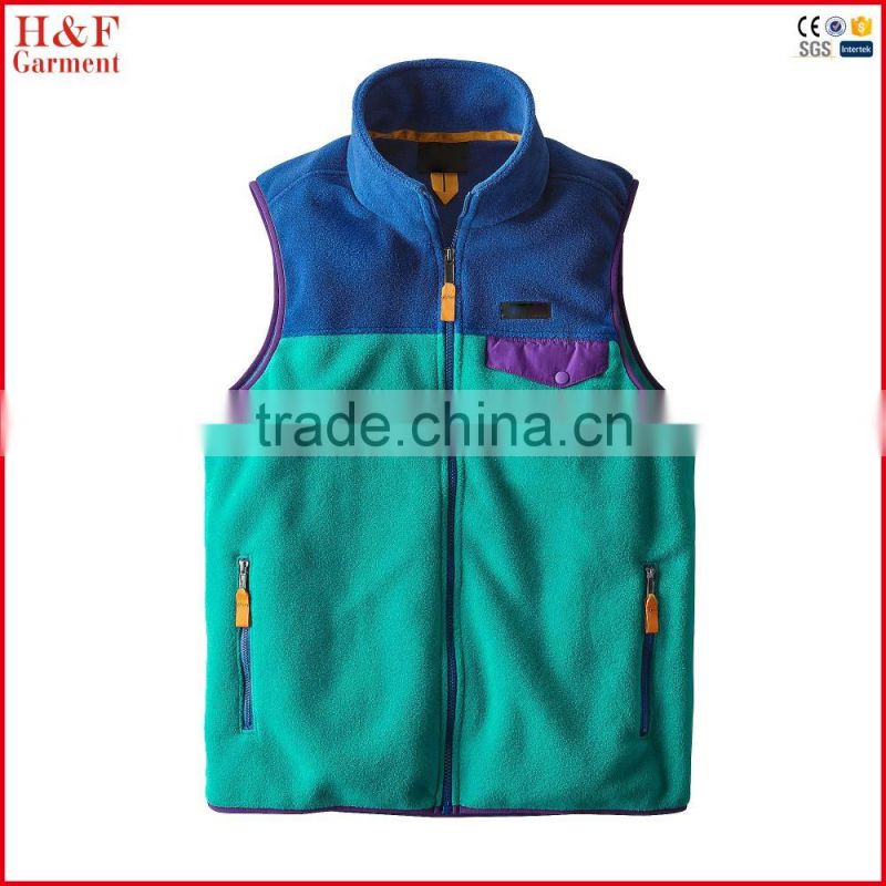 Fashion men stand collar wholesale body warmer vest jacket