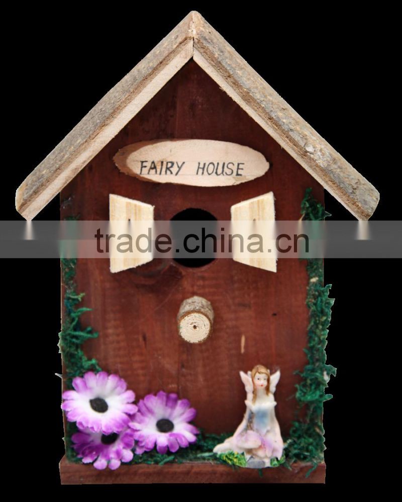santa clausnew bird house kit/small wood crafts bird house/wooden decorated bird house with bark