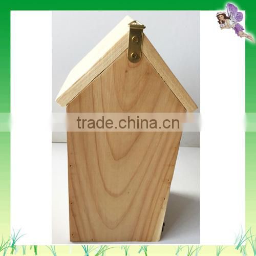 Waterproof Small Wooden Bird House With Color Green Blue Red Yellow Natural