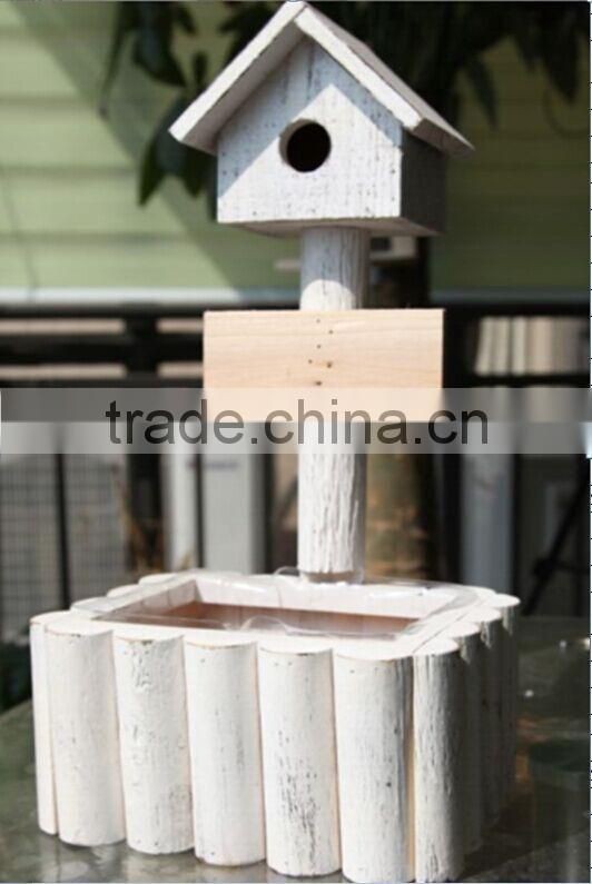 Wooden Planter Bird House Kit/ Bird Feeder with Plastic Lining