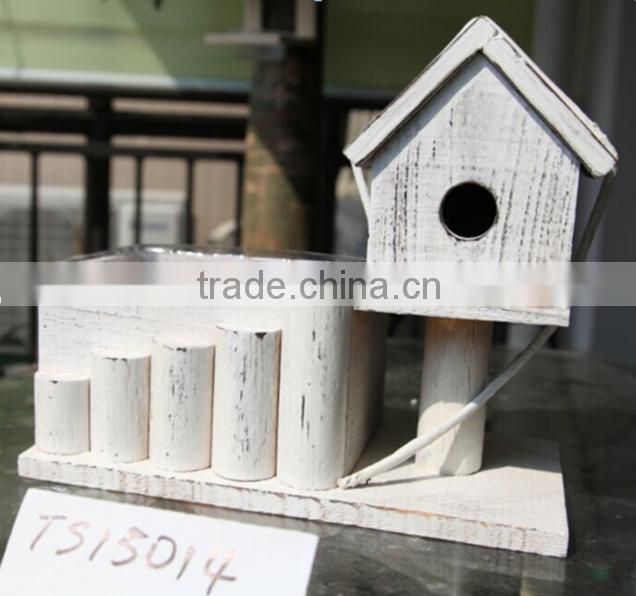 Wooden Planter Bird House Kit/ Bird Feeder with Plastic Lining